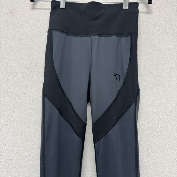 Kari Traa Tina High Waist Tights Colorblock 621958 Black Small Ankle Zip - Picture 3 of 8